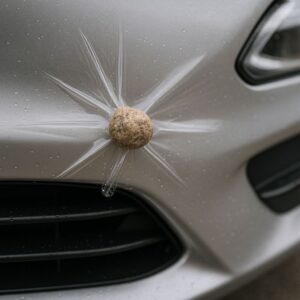 rock hitting a PPF-covered bumper