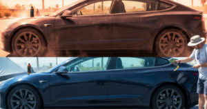 A blog banner image showing car protection in summer