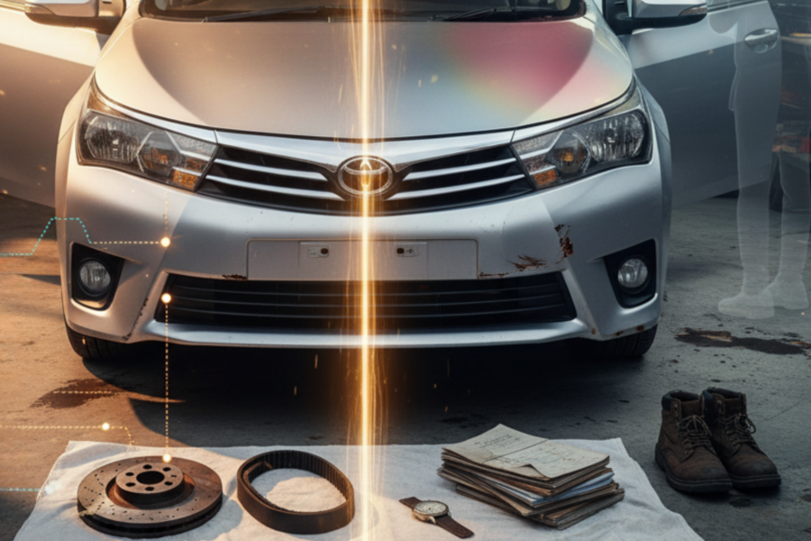 A blog banner image showing Toyota Corolla