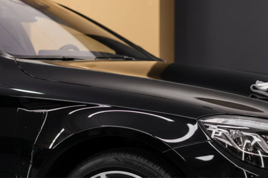 A blog banner image showing Ceramic Coating on a luxury car